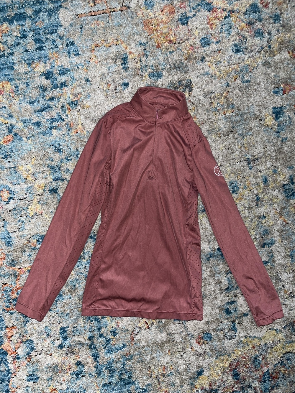 Youth Maroon Quarter-Zip Utility Top